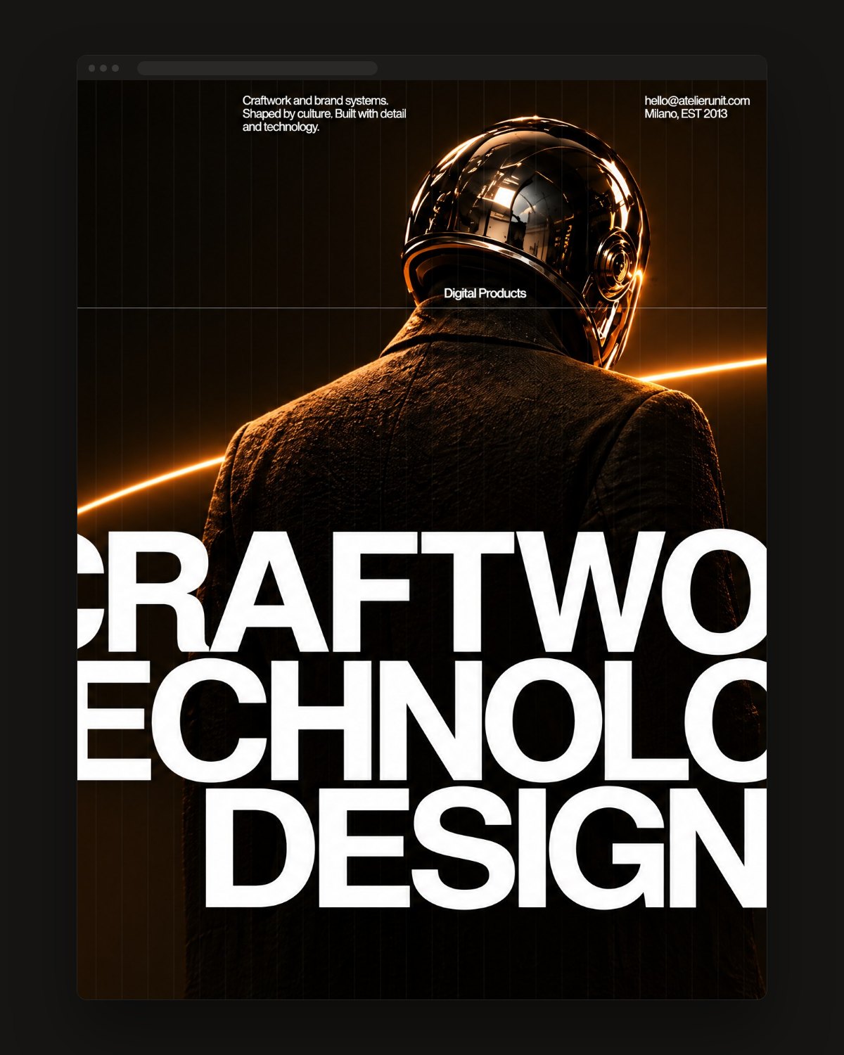 Ember, a warm cinematic website style shown in a browser window
